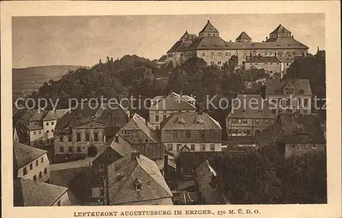 Augustusburg Ortsansicht mit Schloss Luftkurort Kat. Augustusburg