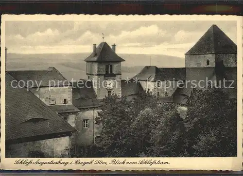 Augustusburg Schloss Blick vom Schlossturm Kat. Augustusburg