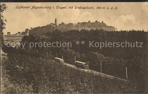 Augustusburg Drahtseilbahn Blick zum Schloss Luftkurort Kat. Augustusburg