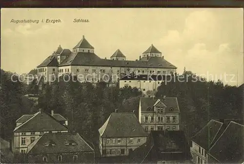 Augustusburg Ortspartie mit Schloss Kat. Augustusburg