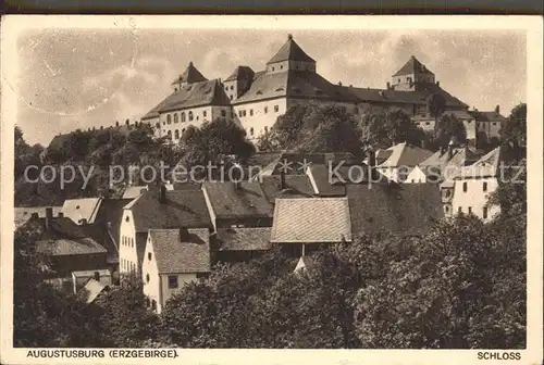Augustusburg Ortspartie mit Schloss Kat. Augustusburg