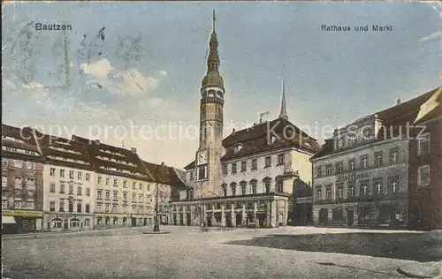Bautzen Rathaus und Markt Kat. Bautzen