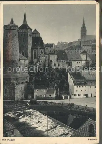 Bautzen Spreewehr Altstadt Alte Wasserkunst Michaeliskirche Kupfertiefdruck Kat. Bautzen