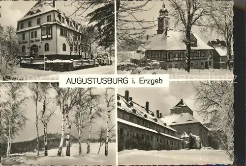 Augustusburg Hotel Konditorei Kaffee Friedrich Schloss Winterpanorama Kat. Augustusburg