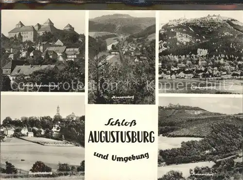 Augustusburg Schloss und Umgebung Hennersdorf Erdmannsdorf Kunnersdorf Kat. Augustusburg