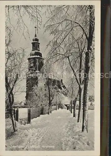 Schellerhau Kirche im Winter Kat. Altenberg