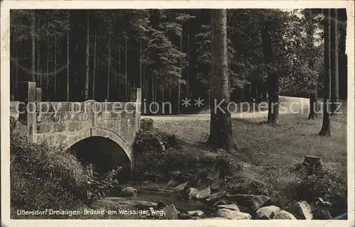 Ullersdorf Dresden Dreiaugen  Bruecke Weissiger Weg Kat. Dresden