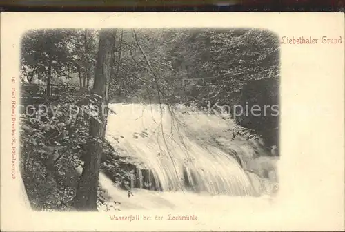 Liebethal Wasserfall Lochmuehle Kat. Pirna