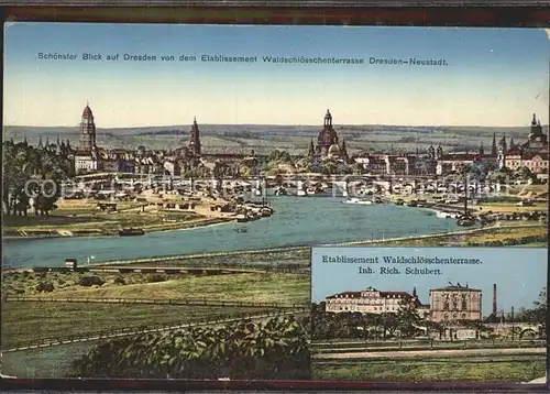 Dresden Etablissement Waldschloesschenterrasse  Kat. Dresden Elbe