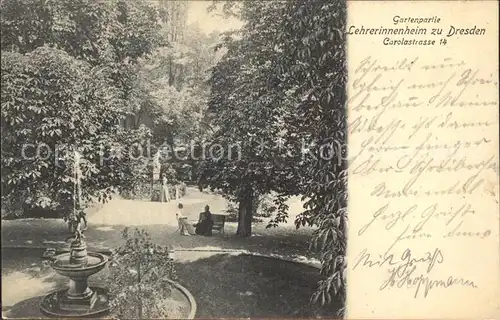 Dresden Gartenpartie Lehrerinnenheim Kat. Dresden Elbe