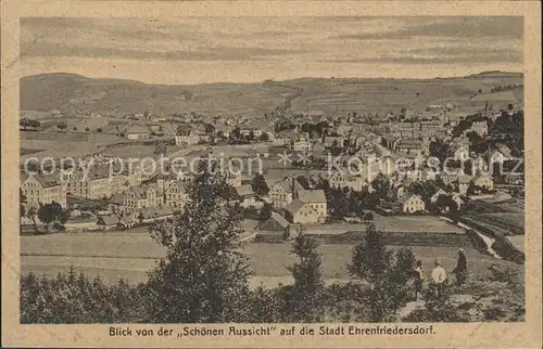 Ehrenfriedersdorf Erzgebirge Blick von der Schoenen Aussicht Kat. Ehrenfriedersdorf