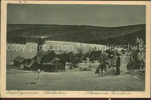 Schellerhau Teilansicht im Winter Kat. Altenberg