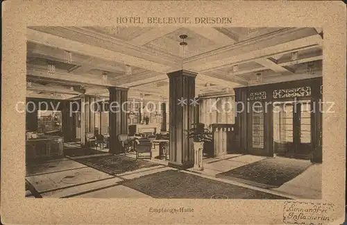 Dresden Hotel Bellevue Empfangshalle Kat. Dresden Elbe