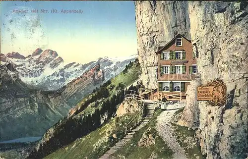 Aescher Wildkirchli Gasthaus Alpenpanorama Kat. Weissbad