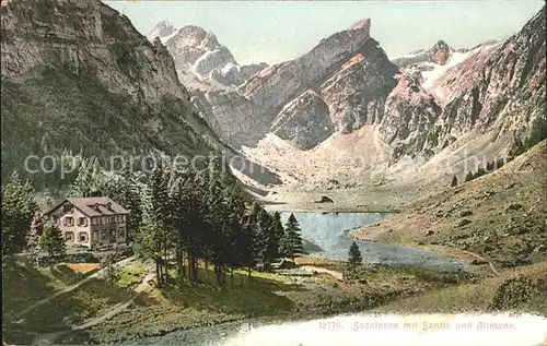 Seealpsee Gasthaus Saentis Altmann Appenzeller Alpen Kat. Schwende