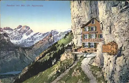 Aescher Wildkirchli Berggasthaus Alpenpanorama Kat. Weissbad