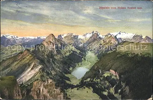Bruelisau Panorama Alpsteingebirge vom Hohen Kasten aus Kat. Bruelisau