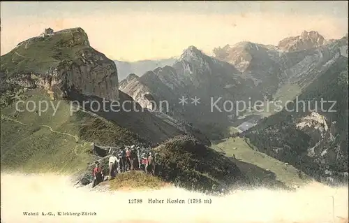 Bruelisau Berggasthaus Hoher Kasten Wandergruppe Alpenpanorama Kat. Bruelisau