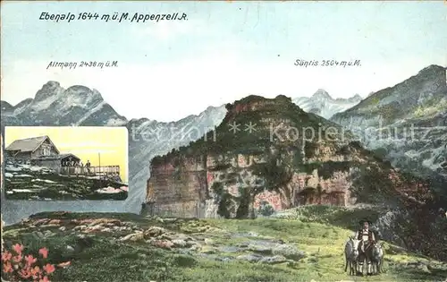 Ebenalp mit Saentis und Altmann Appenzeller Alpen Kat. Ebenalp