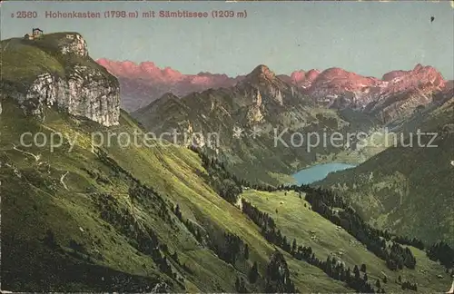 Appenzell IR Hohenkasten mit Saembtissee Alpenpanorama Kat. Appenzell