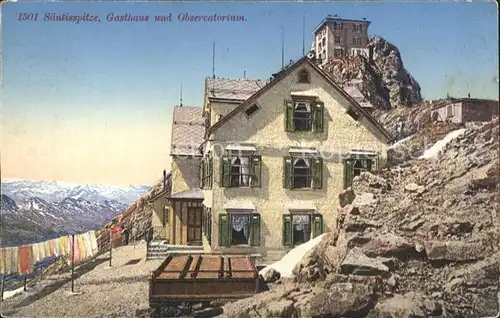 Appenzell IR Saentisspitze Gasthaus Observatorium Appenzeller Alpen Kat. Appenzell