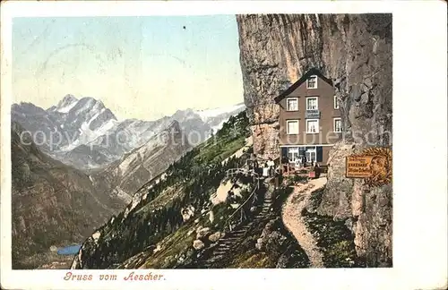 Aescher Wildkirchli Berggasthaus Escher Seealpsee Appenzeller Alpen Kat. Weissbad