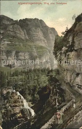 Schwende IR Weg zum Seealpsee Alpsteingebirge Kat. Schwende