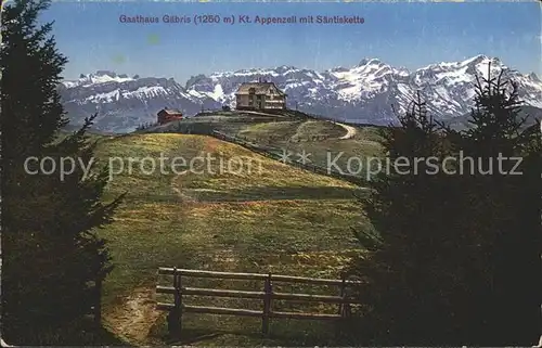 Gais AR Gasthaus Gaebris mit Saentiskette Appenzeller Alpen Kat. Gais