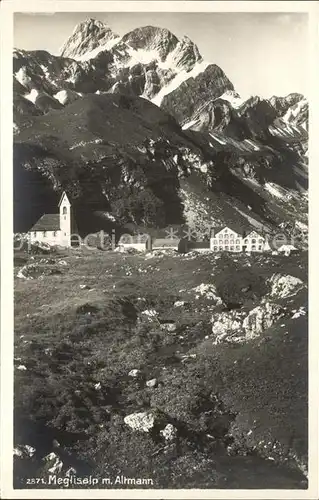 Appenzell IR Meglisalp mit Altmann Appenzeller Alpen Kat. Appenzell