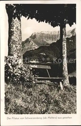 Schwarzenberg LU Durchblick zum Pilatus Ruhebank Kat. Schwarzenberg LU