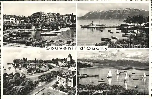 Ouchy Hafen Dampfer Genfersee Segeln Alpenpanorama Kat. Lausanne