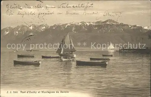 Ouchy Port Bateaux Lac Leman Montagnes de Savoie Kat. Lausanne