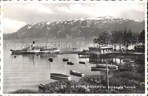 Ouchy Port Bateau Lac Leman et les Alpes Kat. Lausanne