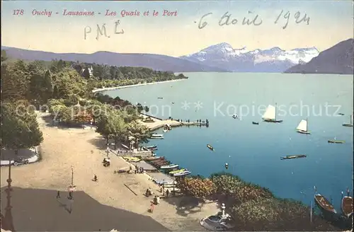 Ouchy Les Quais et le Port Lac Leman Alpes Kat. Lausanne