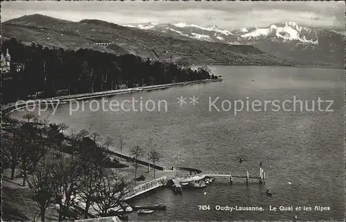 Ouchy Le Quai Lac Leman et les Alpes Kat. Lausanne