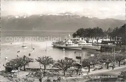 Ouchy Le Port Lac Leman et les Alpes de Savoie Kat. Lausanne