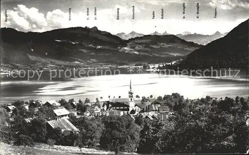Oberaegeri Panorama mit Bergwelt Kat. Oberaegeri