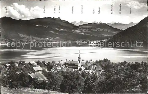 Oberaegeri Panorama mit Bergen Kat. Oberaegeri