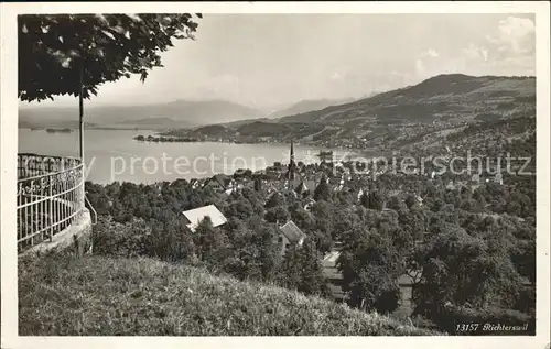 Richterswil Panorama Zuerichsee Alpen Kat. Richterswil