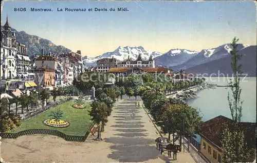 Montreux VD Hotel La Rouvenaz Lac Leman et Dents du Midi Genfersee Kat. Montreux
