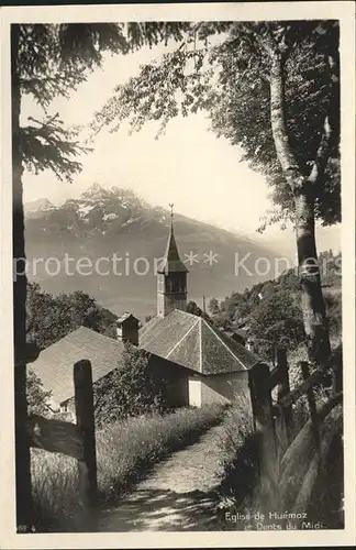 Huemoz Eglise et Dents du Midi Kat. Huemoz