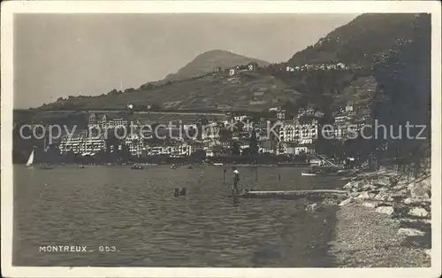 Montreux VD Uferpartie am Genfersee Kat. Montreux