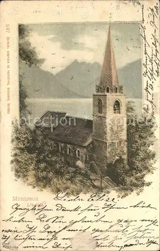 Montreux VD Eglise Lac Leman Alpes Kirche Genfersee Alpen Kat. Montreux