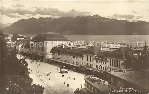 Lausanne VD La Gare Lac Leman Alpes Bahnhof Genfersee Alpen Kat. Lausanne