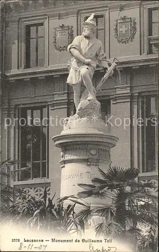 Lausanne VD Monument de Guillaume Tell Statue Kat. Lausanne