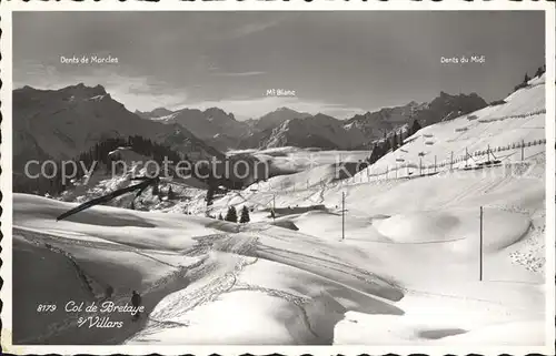 Villars VD Col de Bretaye Wintersportplatz Alpenpanorama Kat. Villars