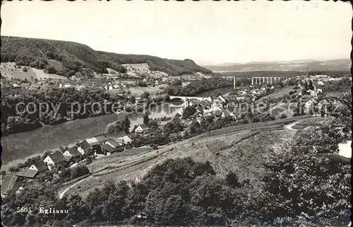 Eglisau Panorama Rhein Kat. Eglisau