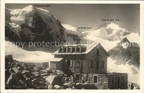 Mont Durand Evolene Hotel Mountet Col Durand Pointe de Zinal Berghuette Gletscher Kat. Mont Durand