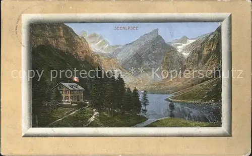 Seealpsee Gasthaus Appenzeller Alpen Kuenstlerkarte Kat. Schwende