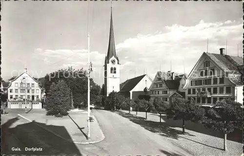 Gais AR Dorfplatz Kirche Kat. Gais